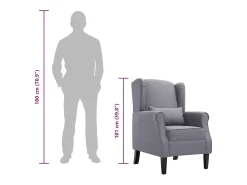 Sillón de tela gris oscuro