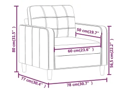 Sillón de tela gris oscuro 60 cm