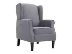 Sillón de tela gris oscuro