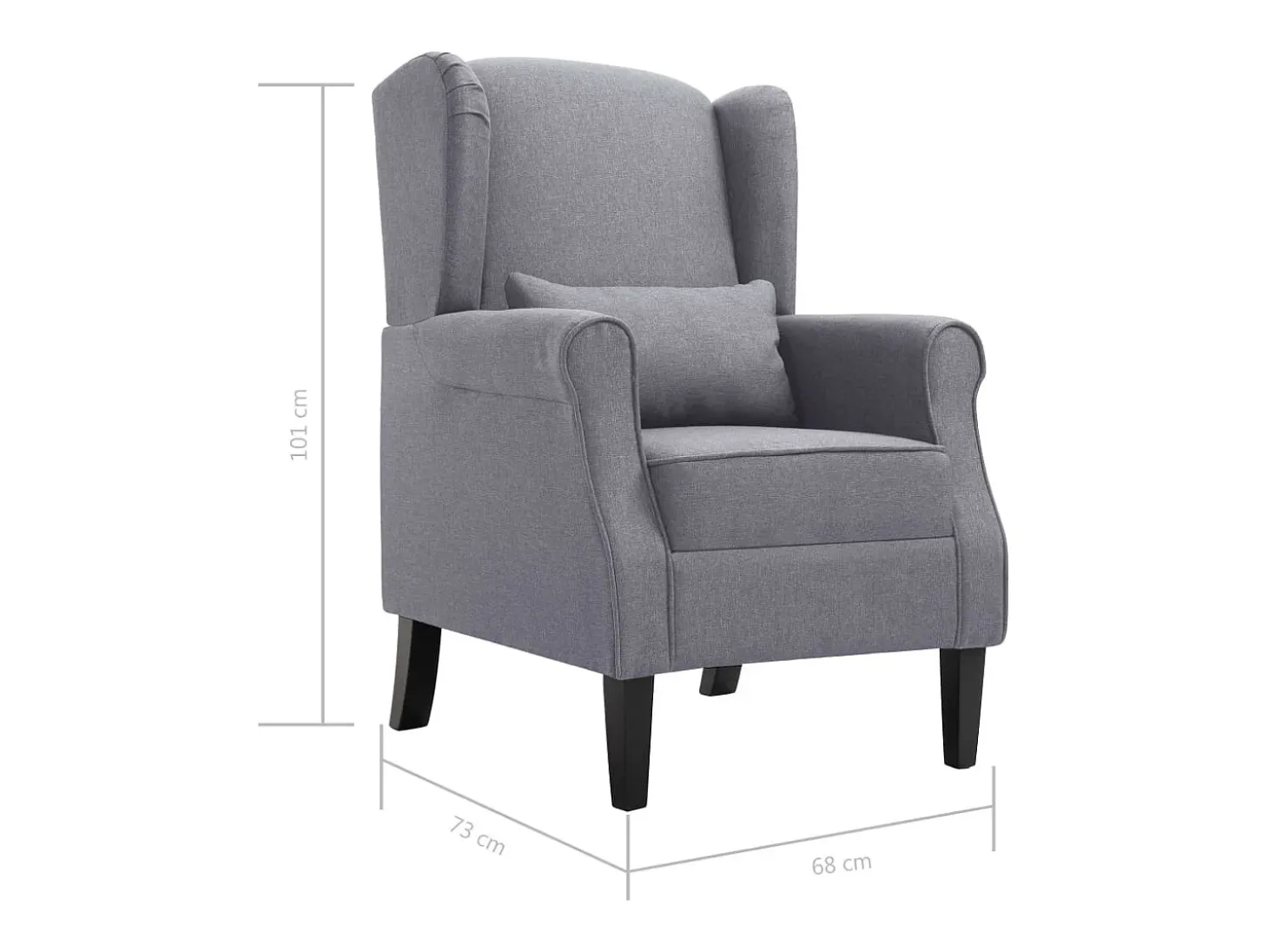 Sillón de tela gris oscuro