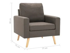 Sillón de tela gris taupe