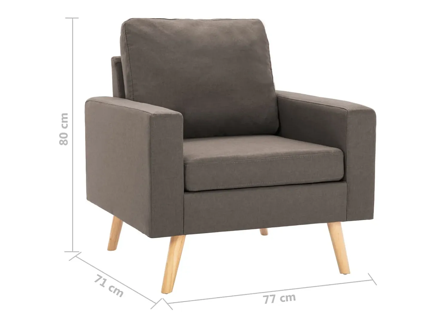 Sillón de tela gris taupe