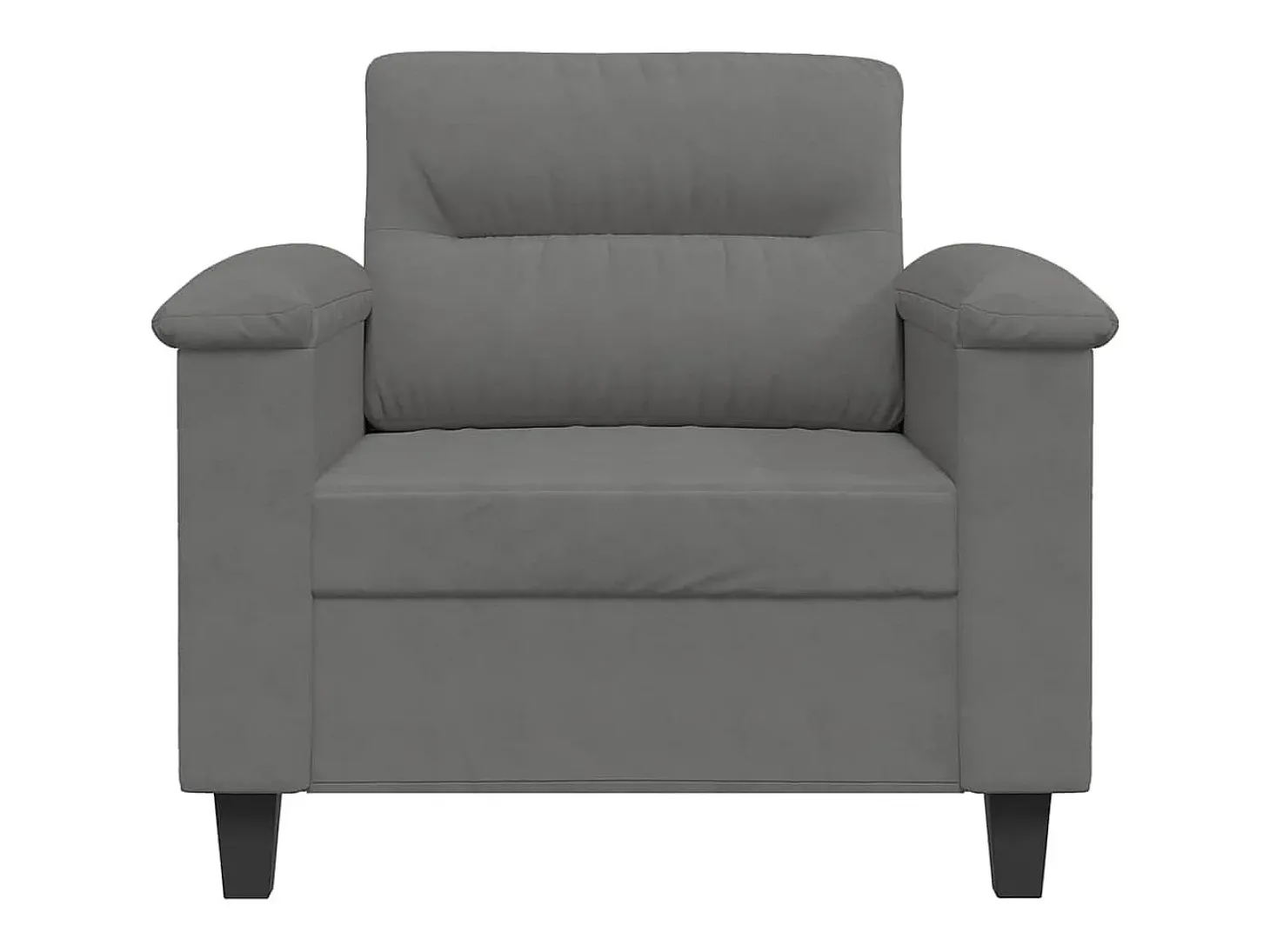 Sillón de tela microfibra gris oscuro 60 cm