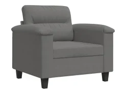 Sillón de tela microfibra gris oscuro 60 cm