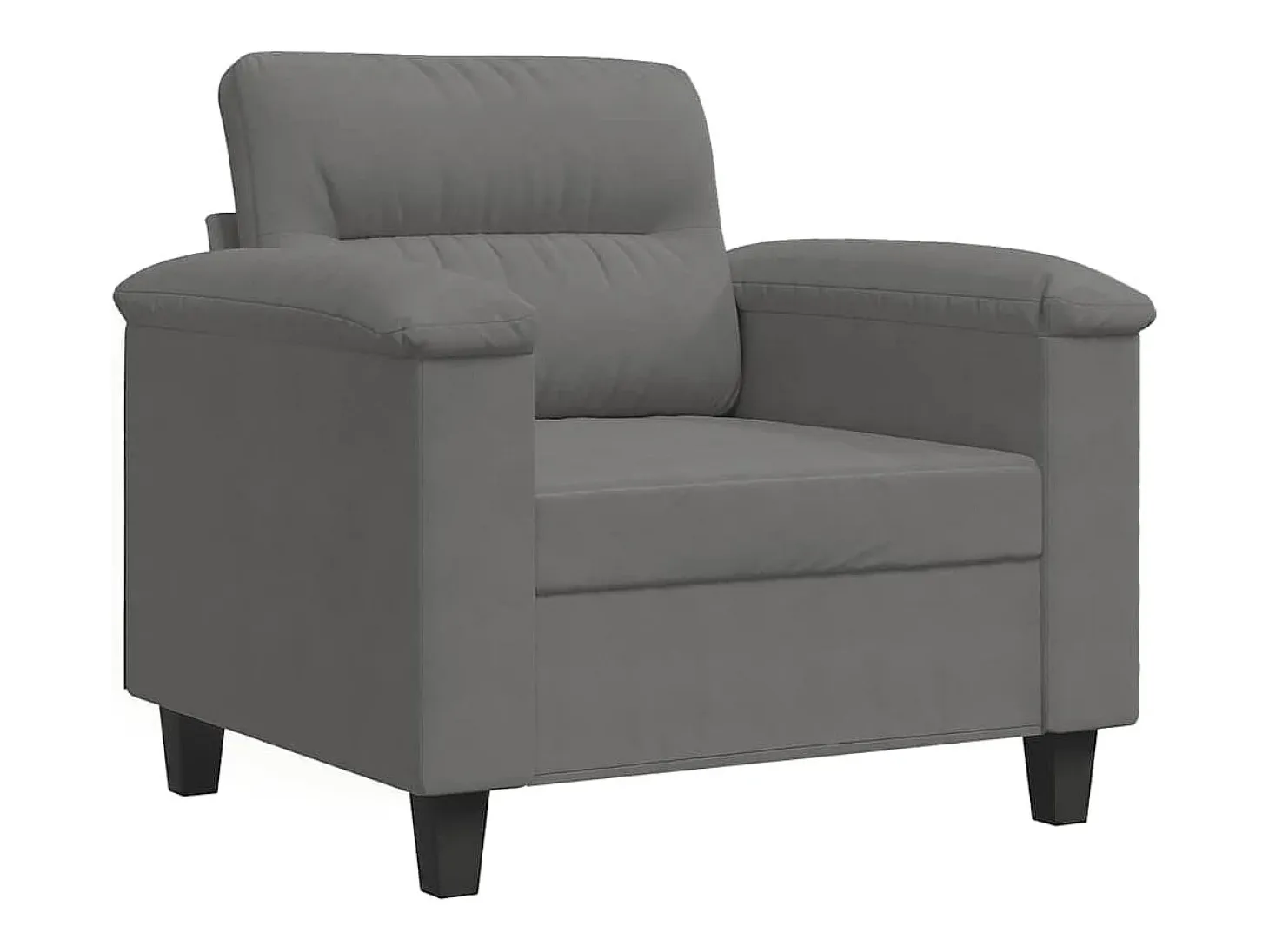 Sillón de tela microfibra gris oscuro 60 cm