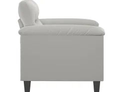 Sillón de tela microfibra gris claro 60 cm