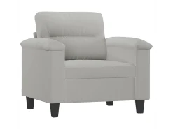 Sillón de tela microfibra gris claro 60 cm