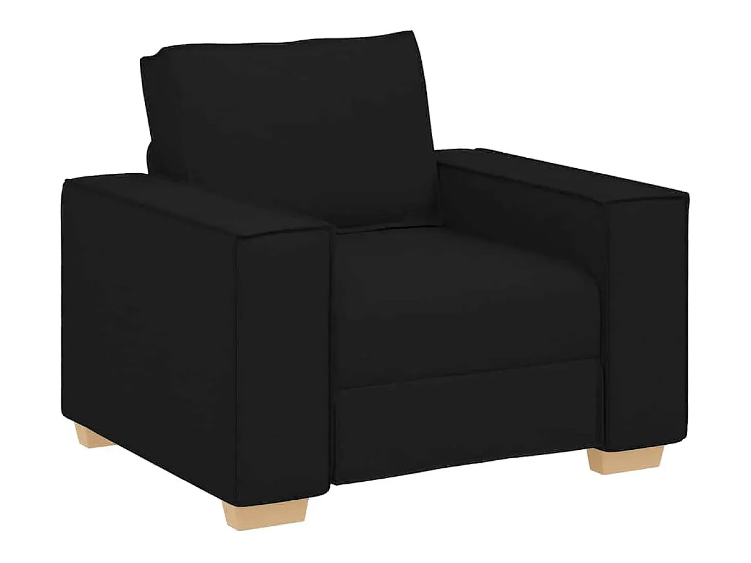 Sillón de tela negra de 60 cm