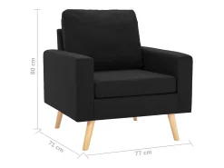 Sillón de tela negro