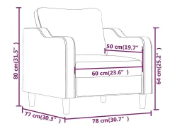 Sillón de tela negro 60 cm