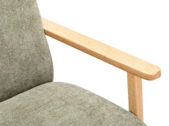 Sillón de tela y madera verde. Estilo contemporáneo. JULOMO