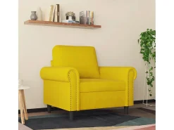 Sillón de terciopelo amarillo 60 cm