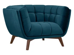 Sillón de terciopelo azul pato - Mona