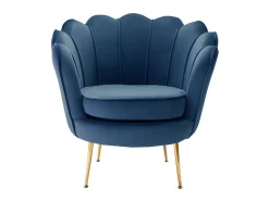 Sillón de terciopelo azul oscuro patas doradas DANDELION