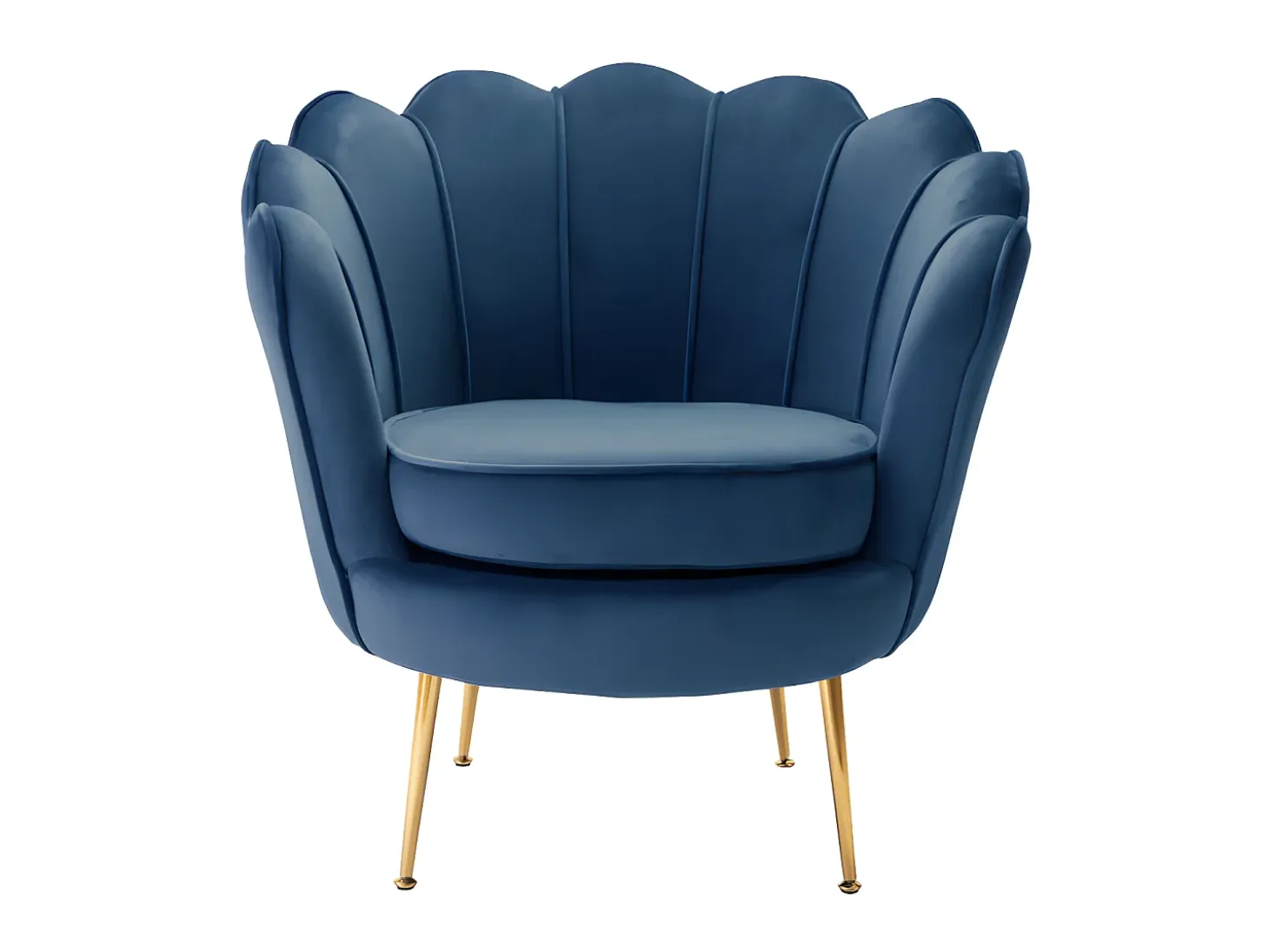 Sillón de terciopelo azul oscuro patas doradas DANDELION