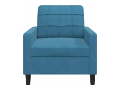 Sillón de terciopelo azul 60 cm