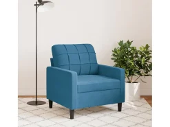 Sillón de terciopelo azul 60 cm