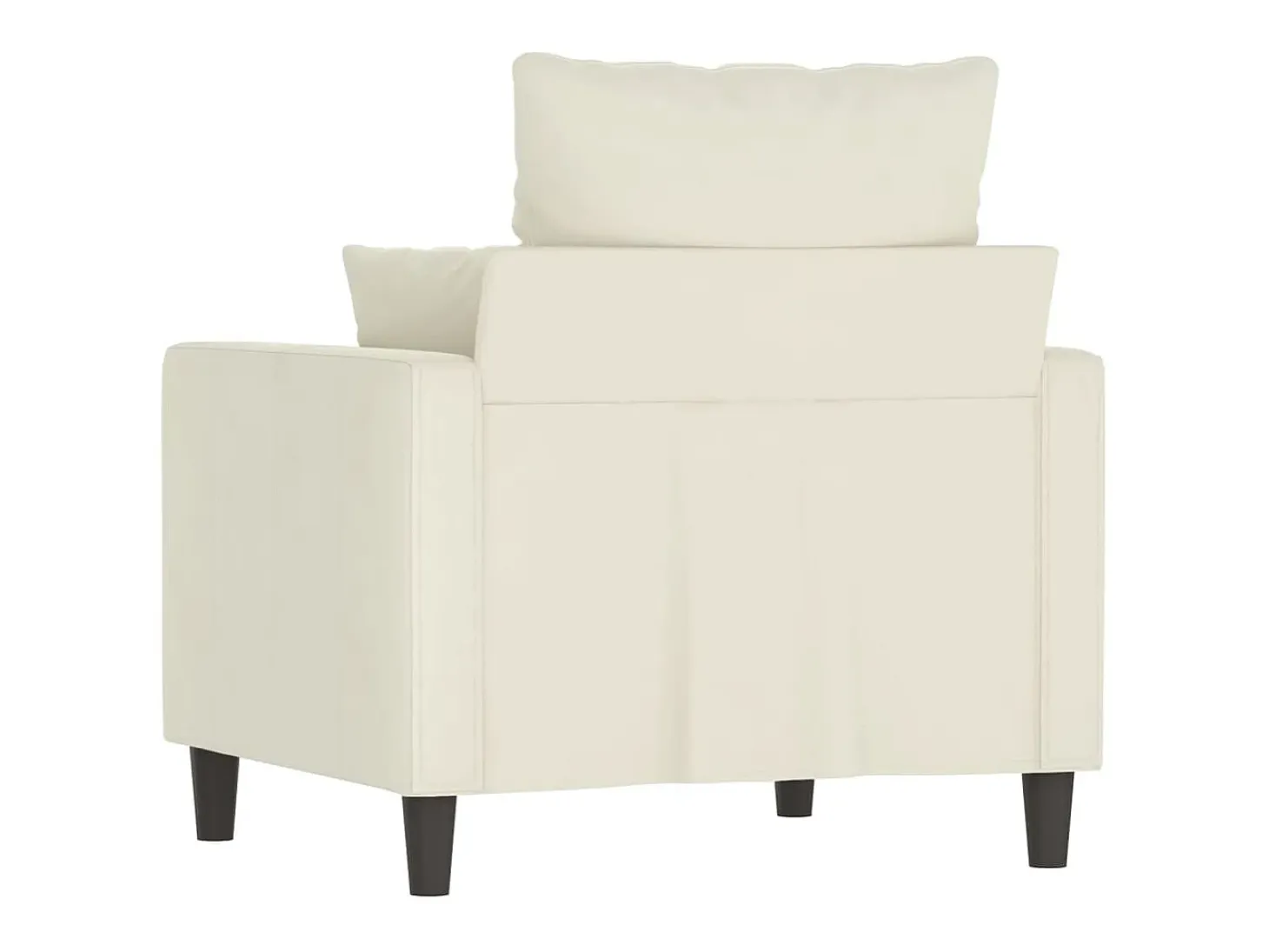 Sillón de terciopelo color crema 60 cm