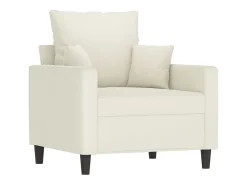 Sillón de terciopelo color crema 60 cm