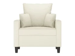 Sillón de terciopelo color crema 60 cm