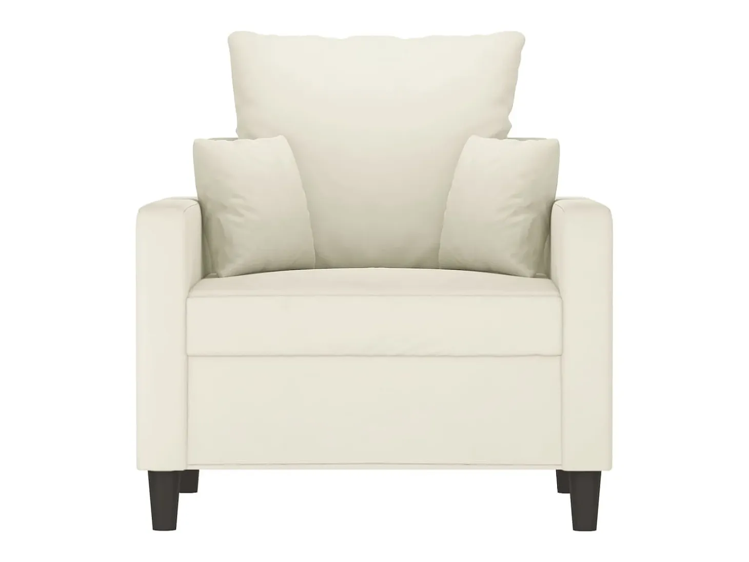 Sillón de terciopelo color crema 60 cm