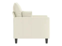 Sillón de terciopelo color crema 60 cm