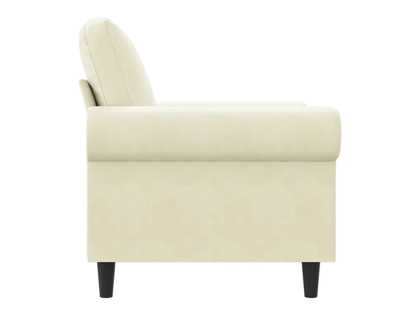 Sillón de terciopelo color crema 60 cm