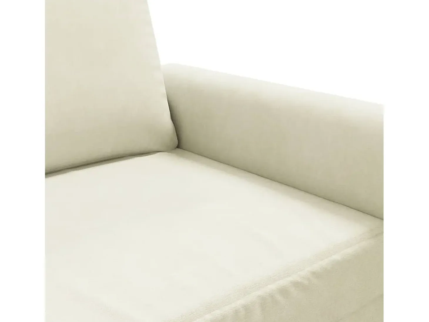 Sillón de terciopelo color crema 60 cm