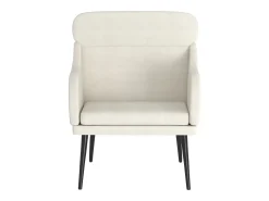 Sillón de terciopelo color crema 63x76x80 cm
