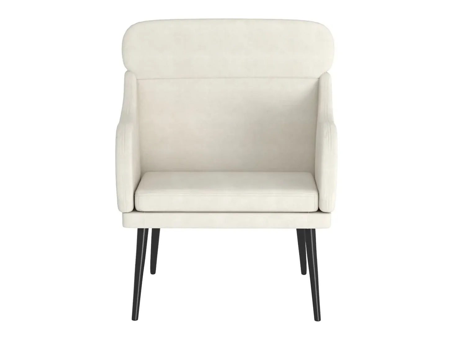 Sillón de terciopelo color crema 63x76x80 cm