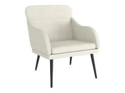 Sillón de terciopelo color crema 63x76x80 cm