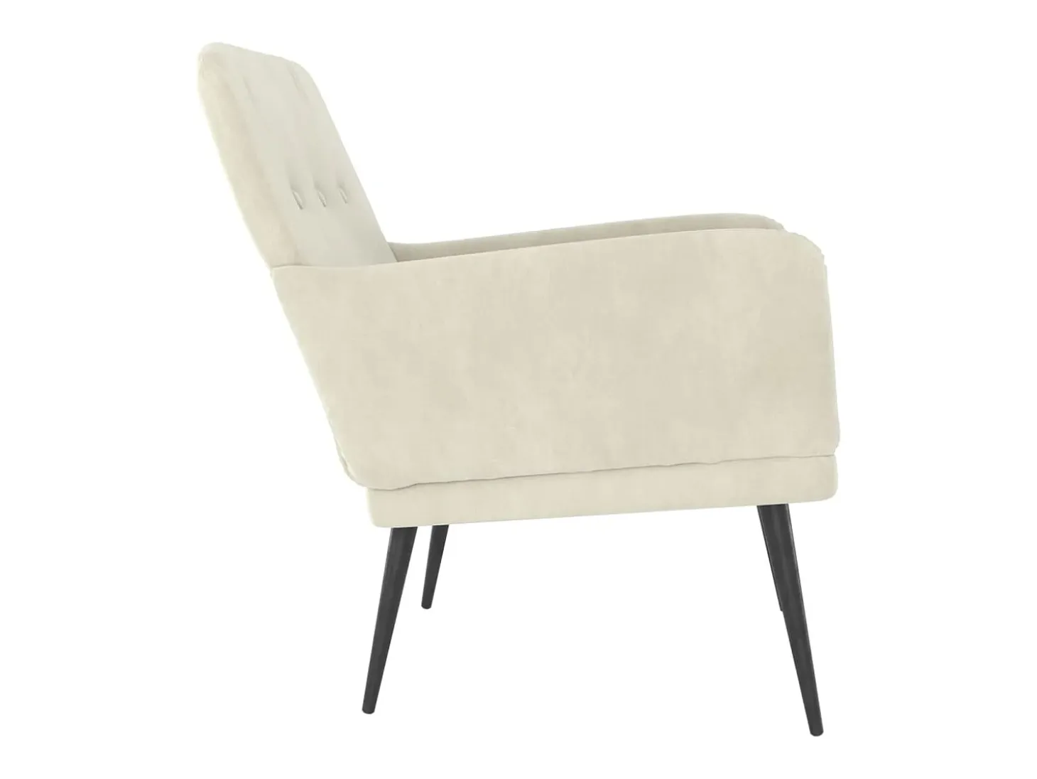 Sillón de terciopelo crema 62x79x79 cm