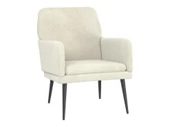 Sillón de terciopelo crema 62x79x79 cm