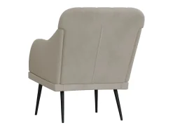 Sillón de terciopelo gris claro 63x76x80 cm