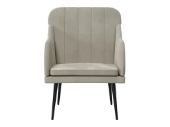 Sillón de terciopelo gris claro 63x76x80 cm