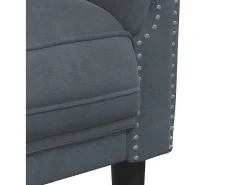 Sillón de terciopelo gris oscuro