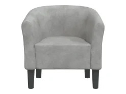 Sillón de terciopelo gris claro