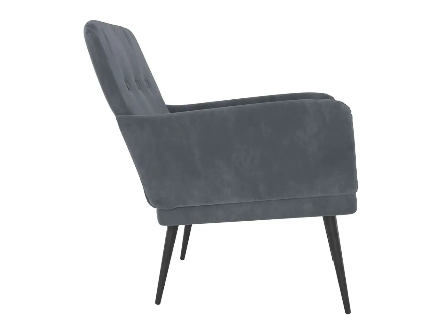 Sillón de terciopelo gris oscuro 62x79x79 cm ES48912
