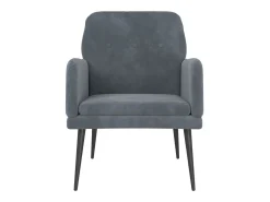 Sillón de terciopelo gris oscuro 62x79x79 cm ES48912