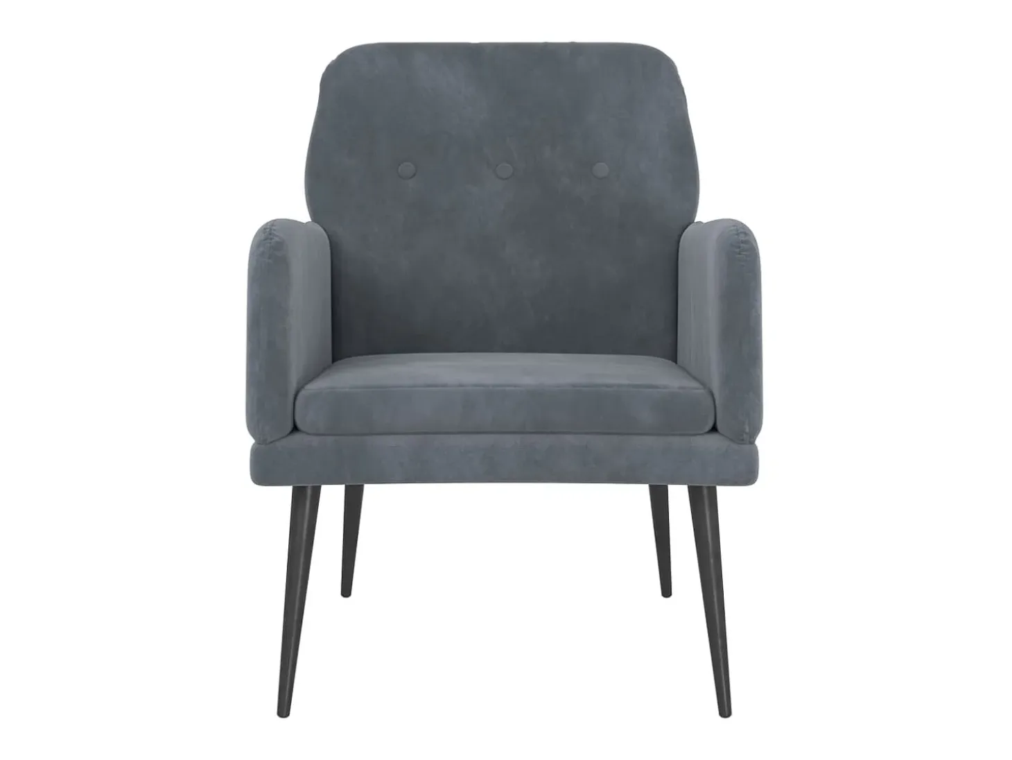 Sillón de terciopelo gris oscuro 62x79x79 cm ES48912