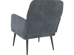Sillón de terciopelo gris oscuro 62x79x79 cm ES48912