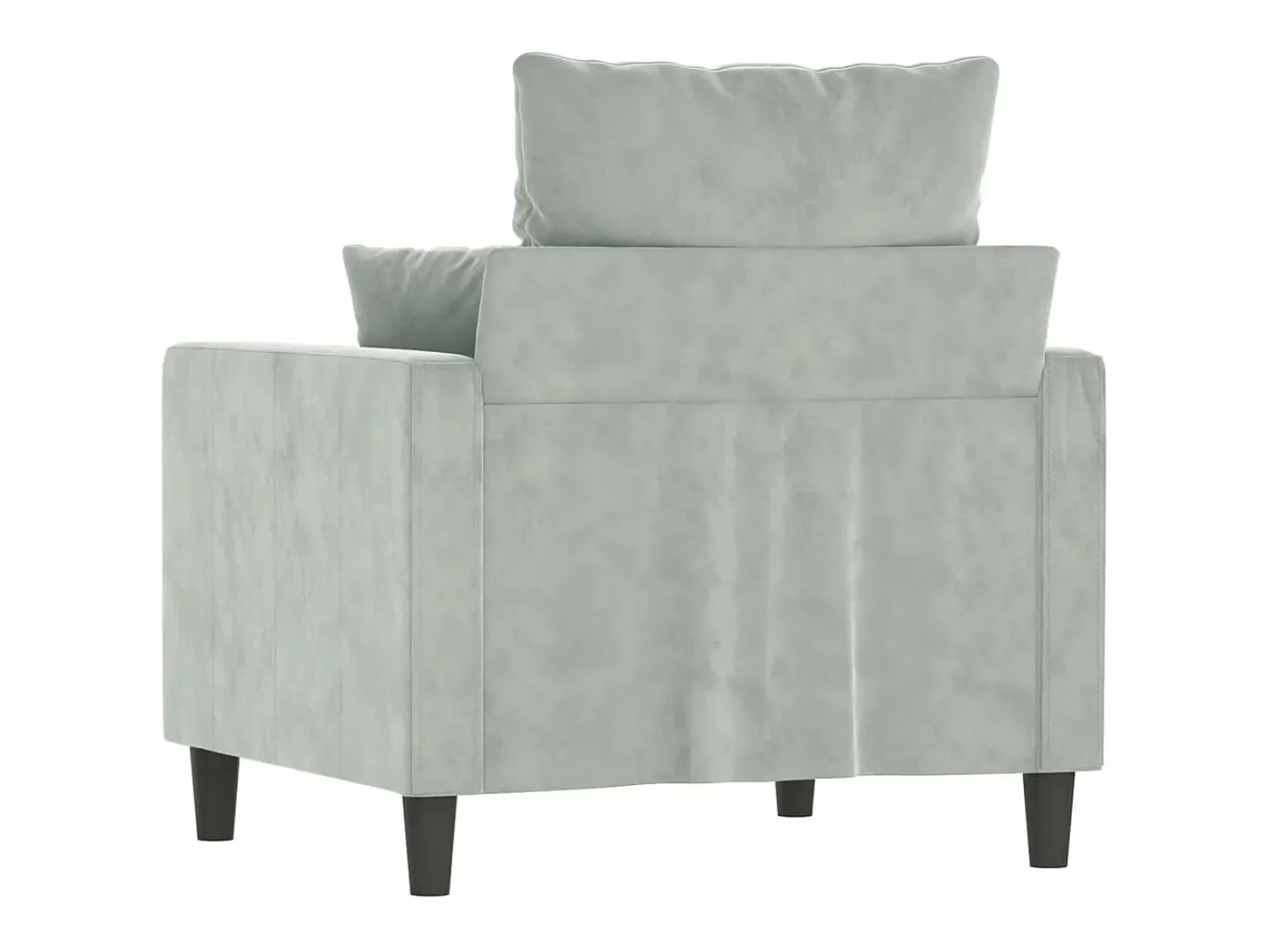 Sillón de terciopelo gris claro 60 cm PWFG63468