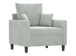 Sillón de terciopelo gris claro 60 cm PWFG63468