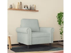 Sillón de terciopelo gris claro 60 cm