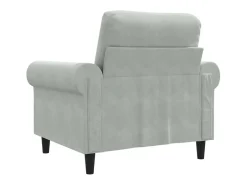 Sillón de terciopelo gris claro 60 cm