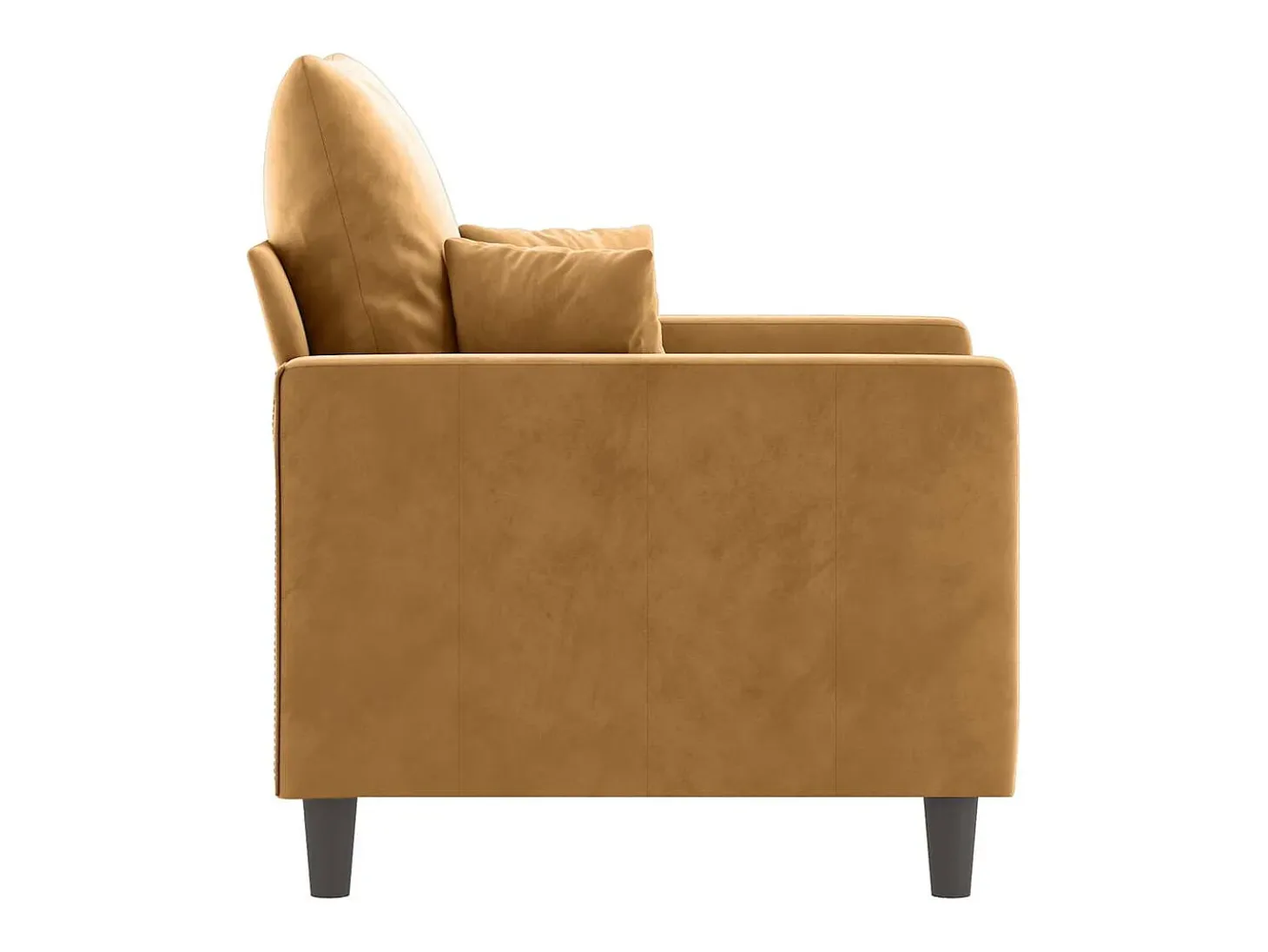 Sillón de terciopelo marrón 60 cm