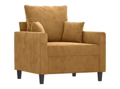 Sillón de terciopelo marrón 60 cm