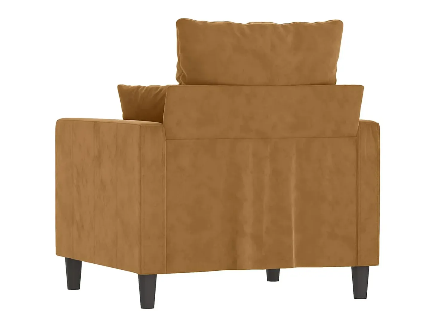 Sillón de terciopelo marrón 60 cm