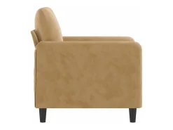 Sillón de terciopelo marrón 60 cm