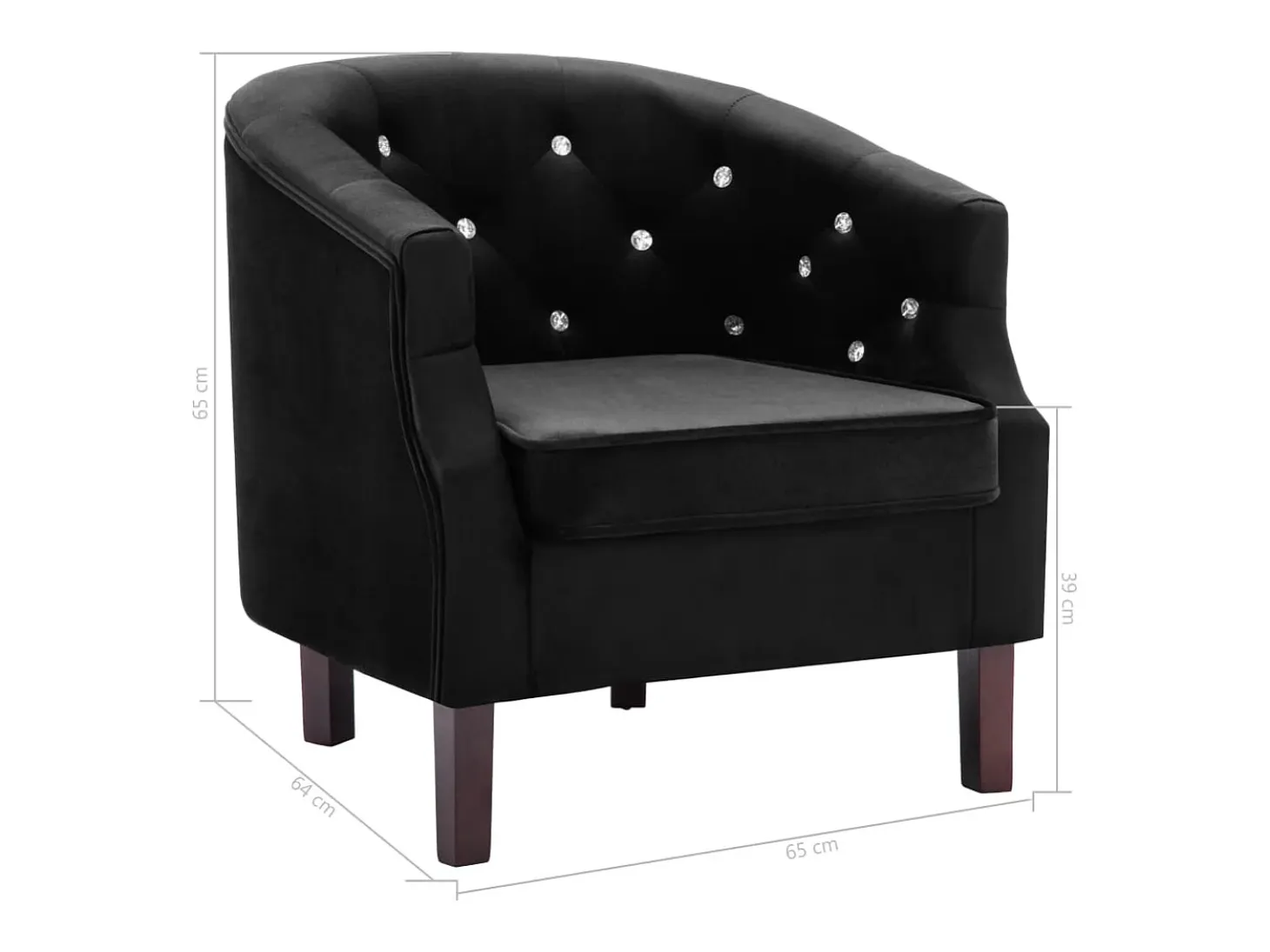 Sillón de terciopelo negro